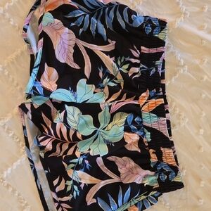 Hurley Black Floral Swim Coverup
